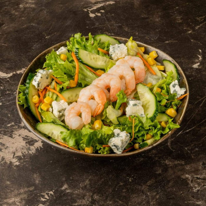 Салат з креветкою та сиром дорблю(220г)