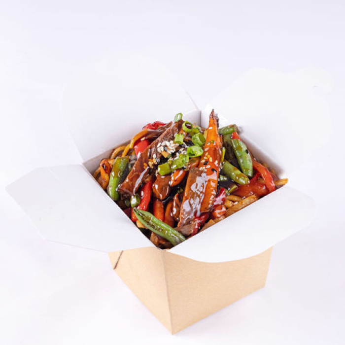 ატრია საქონლის ხორცით ტერიაკის სოუსში